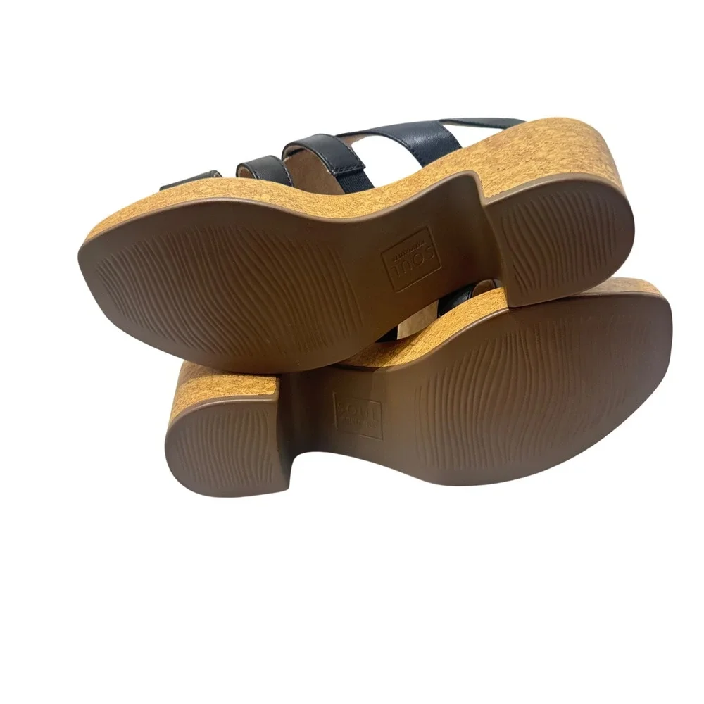 SOUL Naturalizer Aki Fisherman Platform Sandal 9.5M Black Strappy